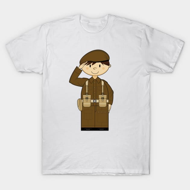 Cute Cartoon Army Soldier T-Shirt by markmurphycreative